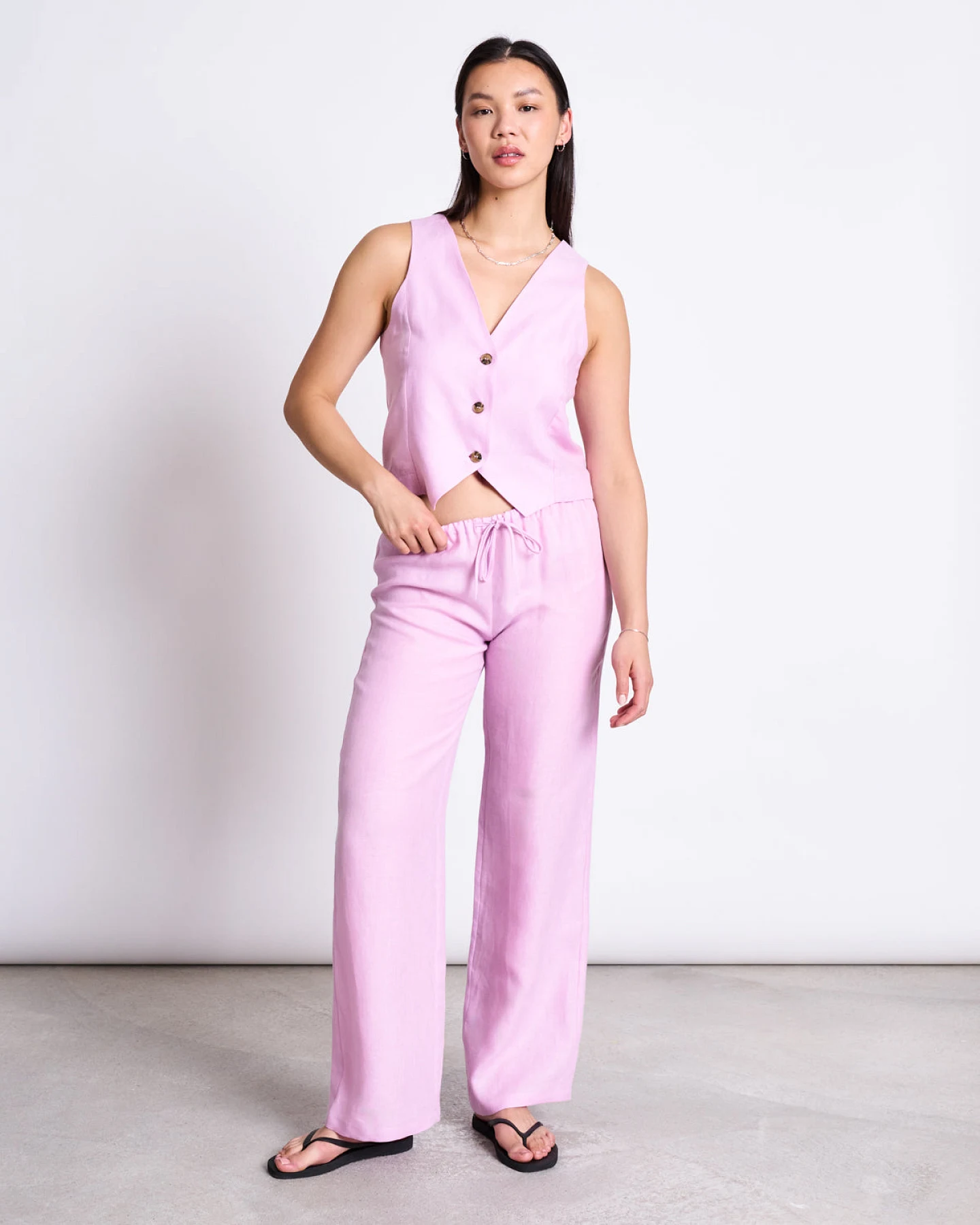 JAN 'N JUNE Damen vegan Weste Hvide Light Orchidee Rosa – Ansicht 2