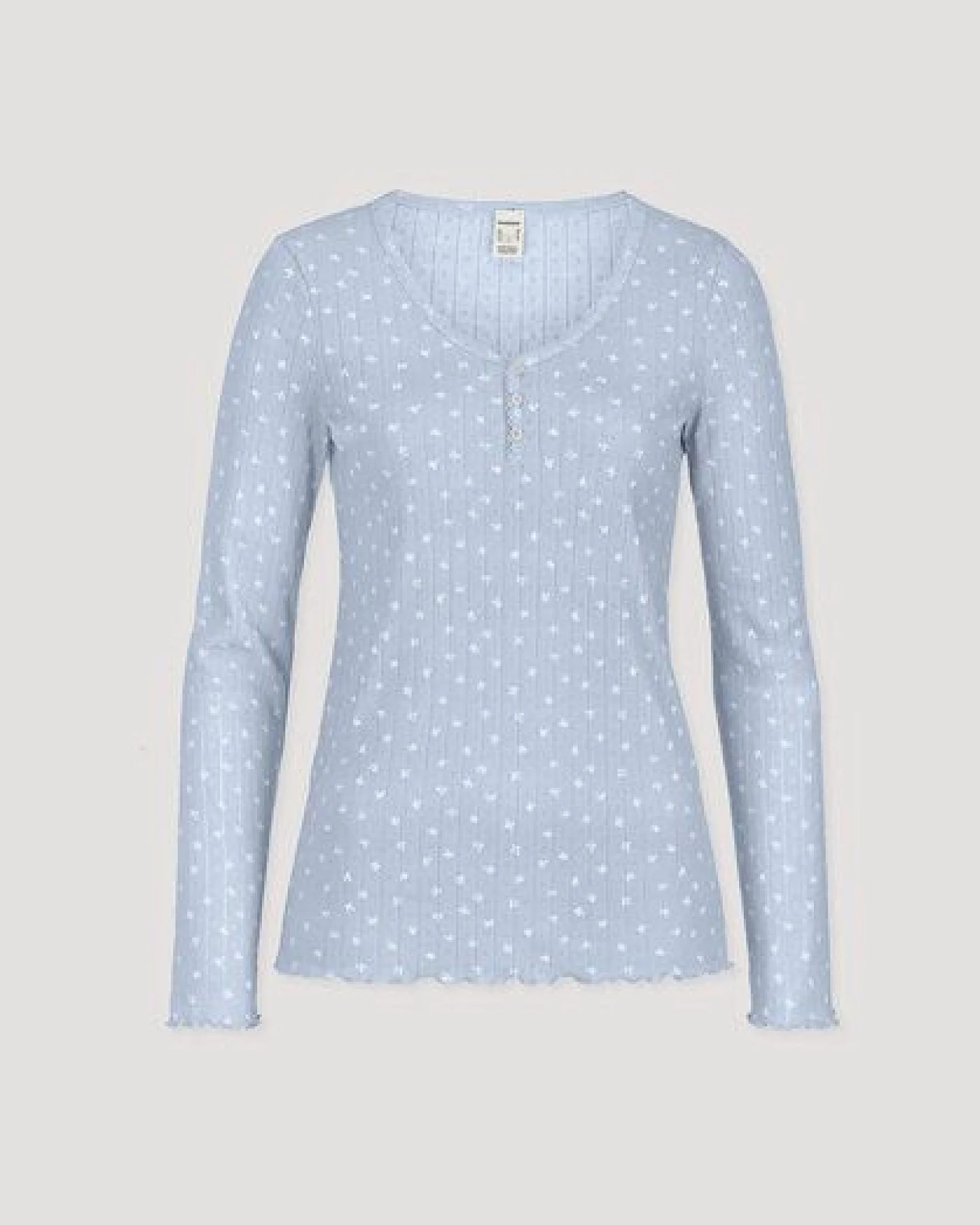hessnatur Pointelle Henley Schlafshirt PURE COTTON aus reiner Bio-Baumwolle – Ansicht 4
