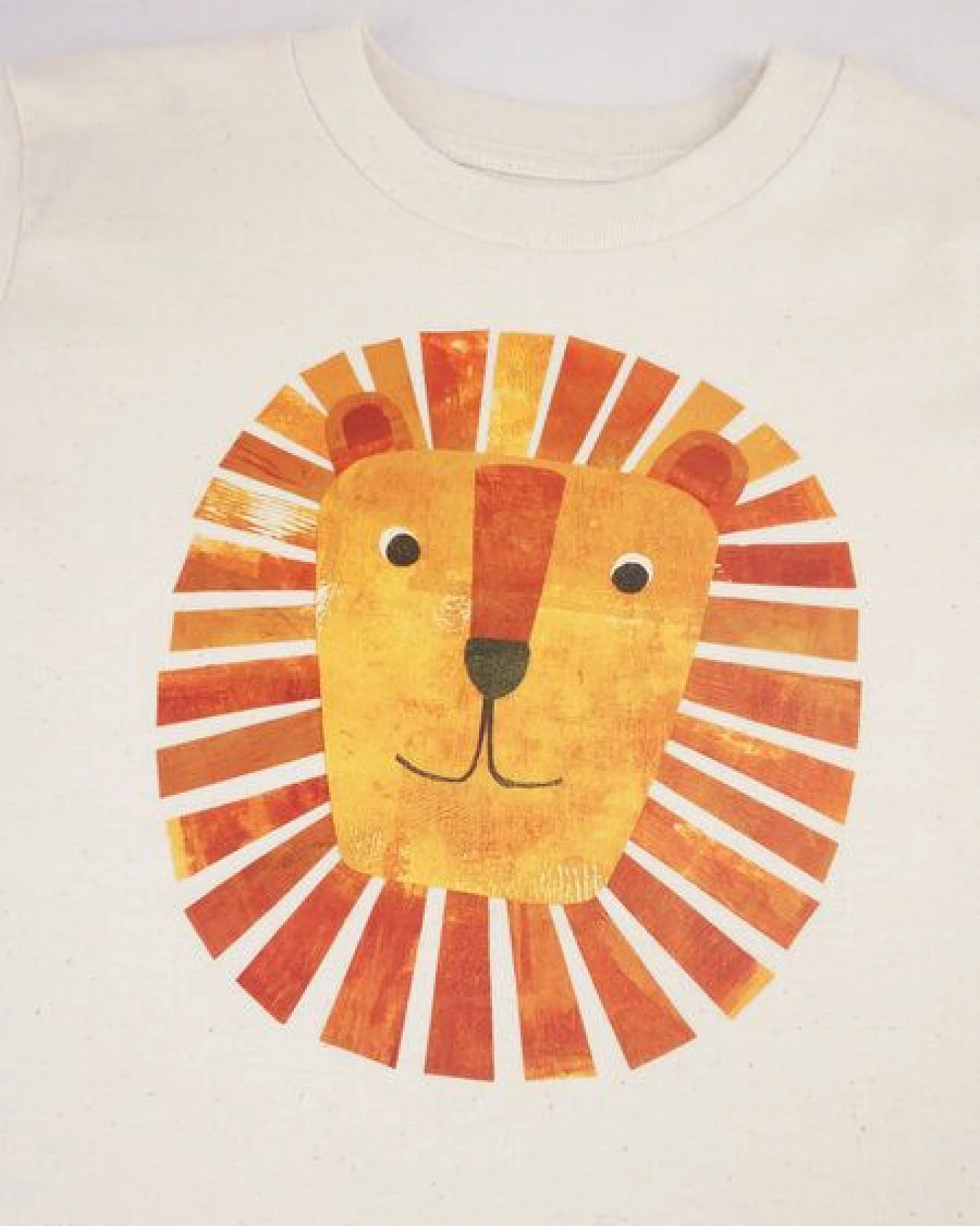 MELAdi Kinder Shirt aus Biobaumwolle - Löwe auf Natural Raw – Ansicht 4