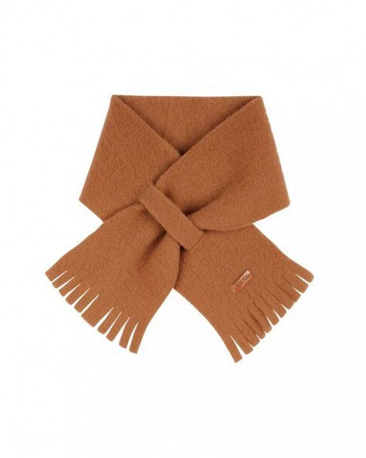 Pure pure by Bauer Schurwolle Baby-Schal in karamell 70 x 10cm von pure-pure by Bauer