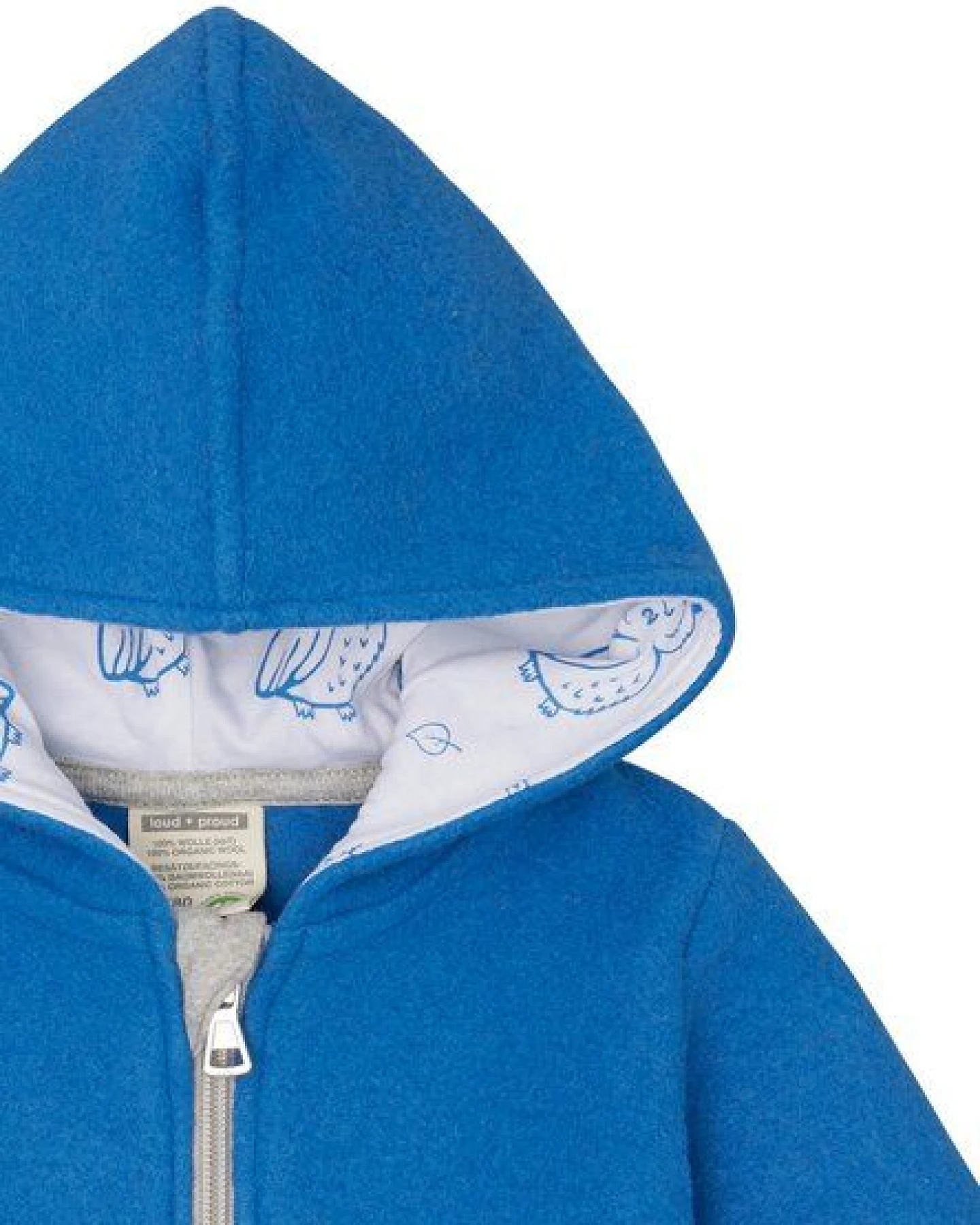 loud + proud Babys & Kinder Wollfleece-Jacke mit Kapuze, GOTS-zertifiziert – Ansicht 3