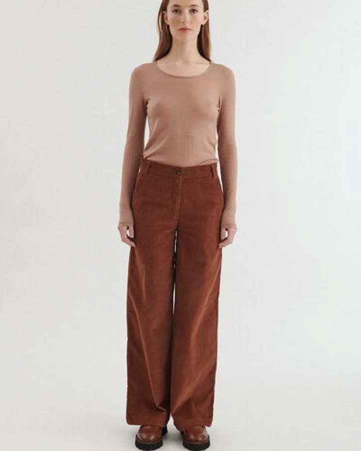 Basic Apparel Cordhose MILLU mit weitem Bein aus Bio-Baumwolle