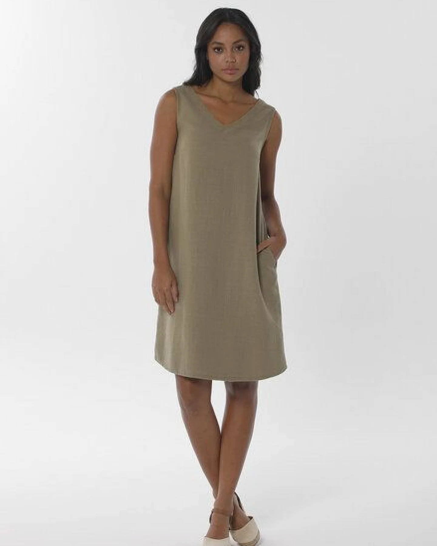 ORGANICATION Kleid aus Bio-Baumwolle und Leinen – Ansicht 2