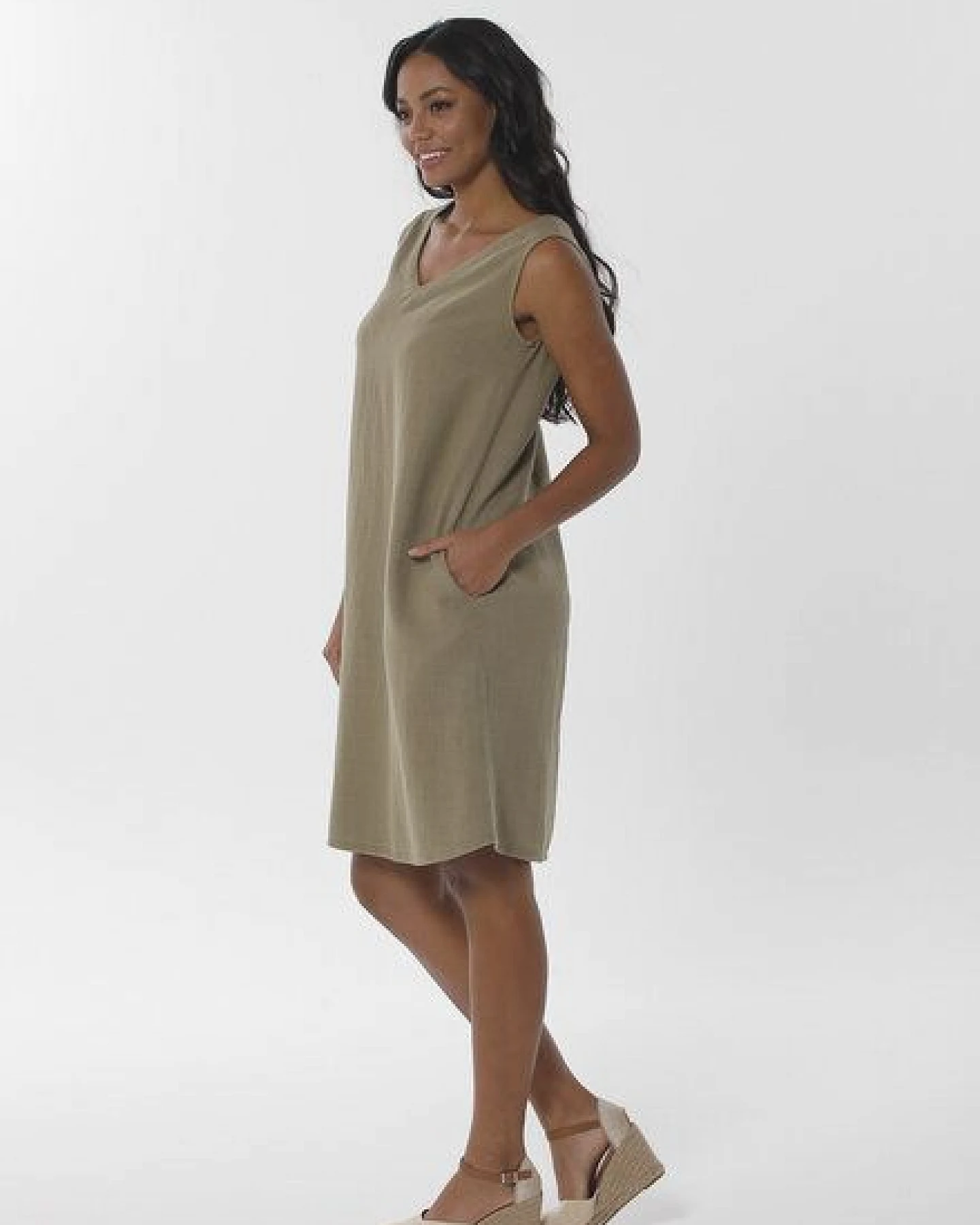 ORGANICATION Kleid aus Bio-Baumwolle und Leinen – Ansicht 3