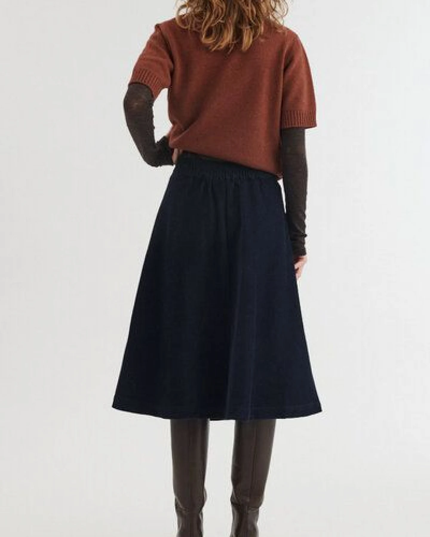 Basic Apparel Midi-Cord-Rock MILLU in A-Linie aus Bio-Baumwolle – Ansicht 4