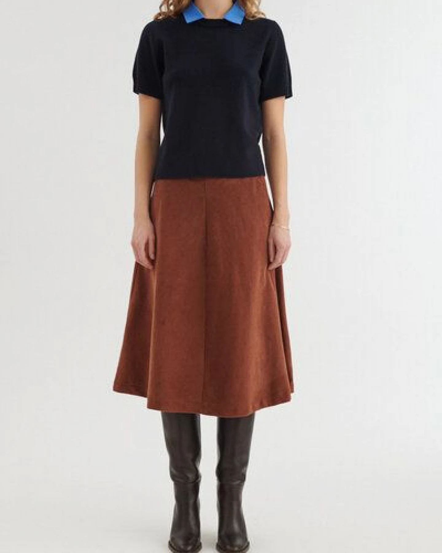 Basic Apparel Midi-Cord-Rock MILLU in A-Linie aus Bio-Baumwolle – Ansicht 2
