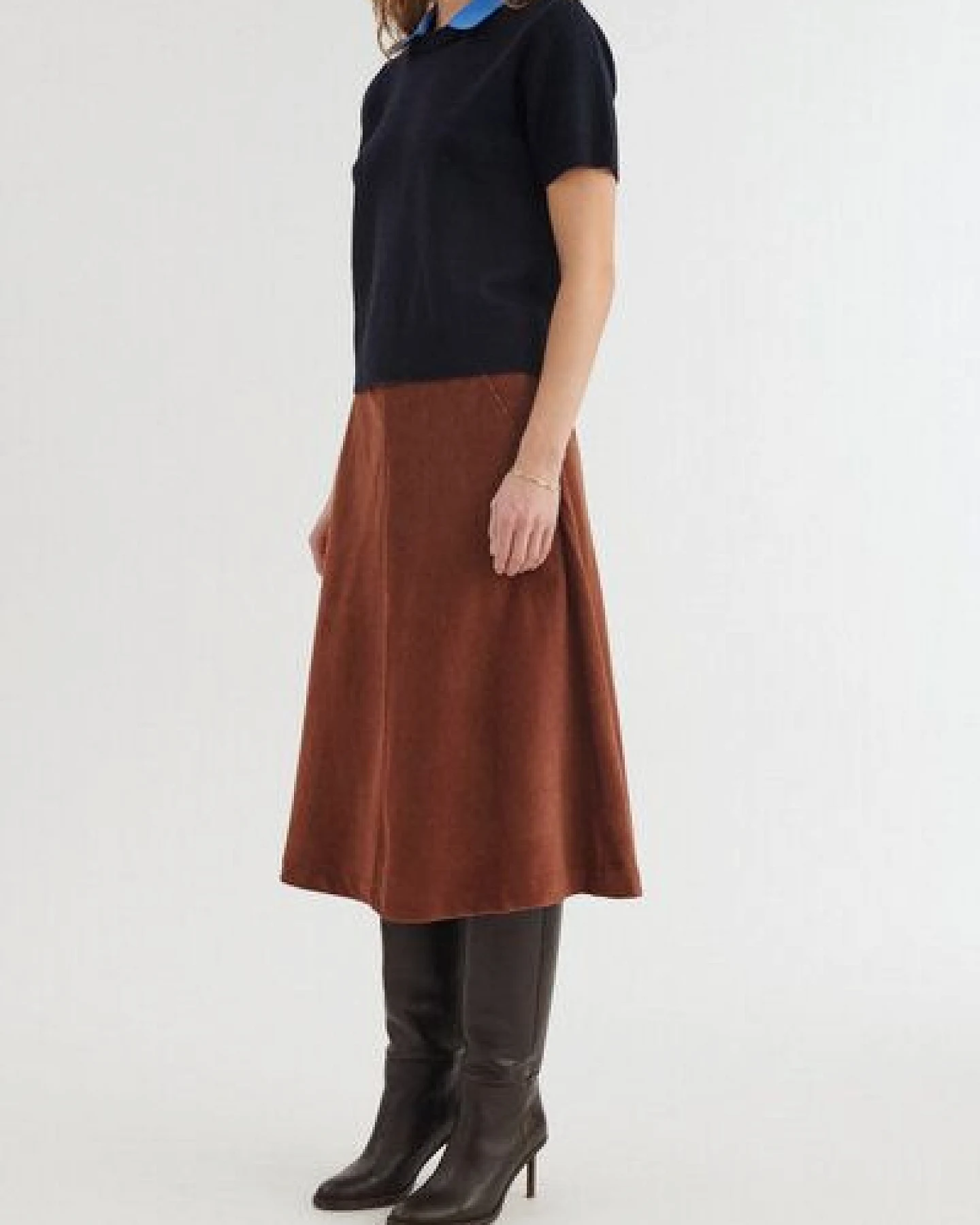 Basic Apparel Midi-Cord-Rock MILLU in A-Linie aus Bio-Baumwolle – Ansicht 3