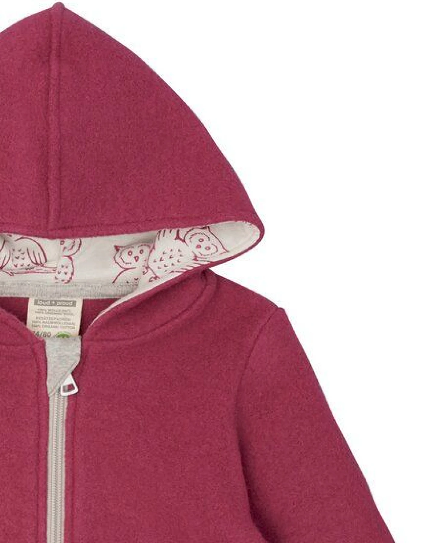 loud + proud Babys & Kinder Wollfleece-Jacke mit Kapuze, GOTS-zertifiziert – Ansicht 3