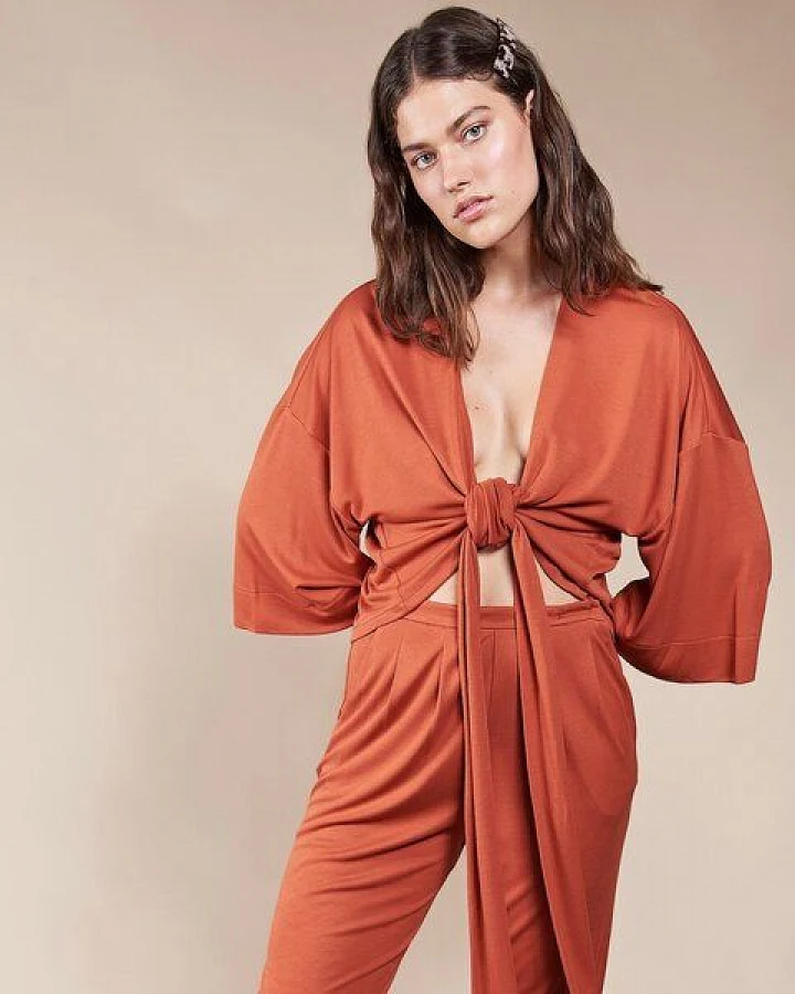 JAN N JUNE Wickelbluse YUCATAN rost