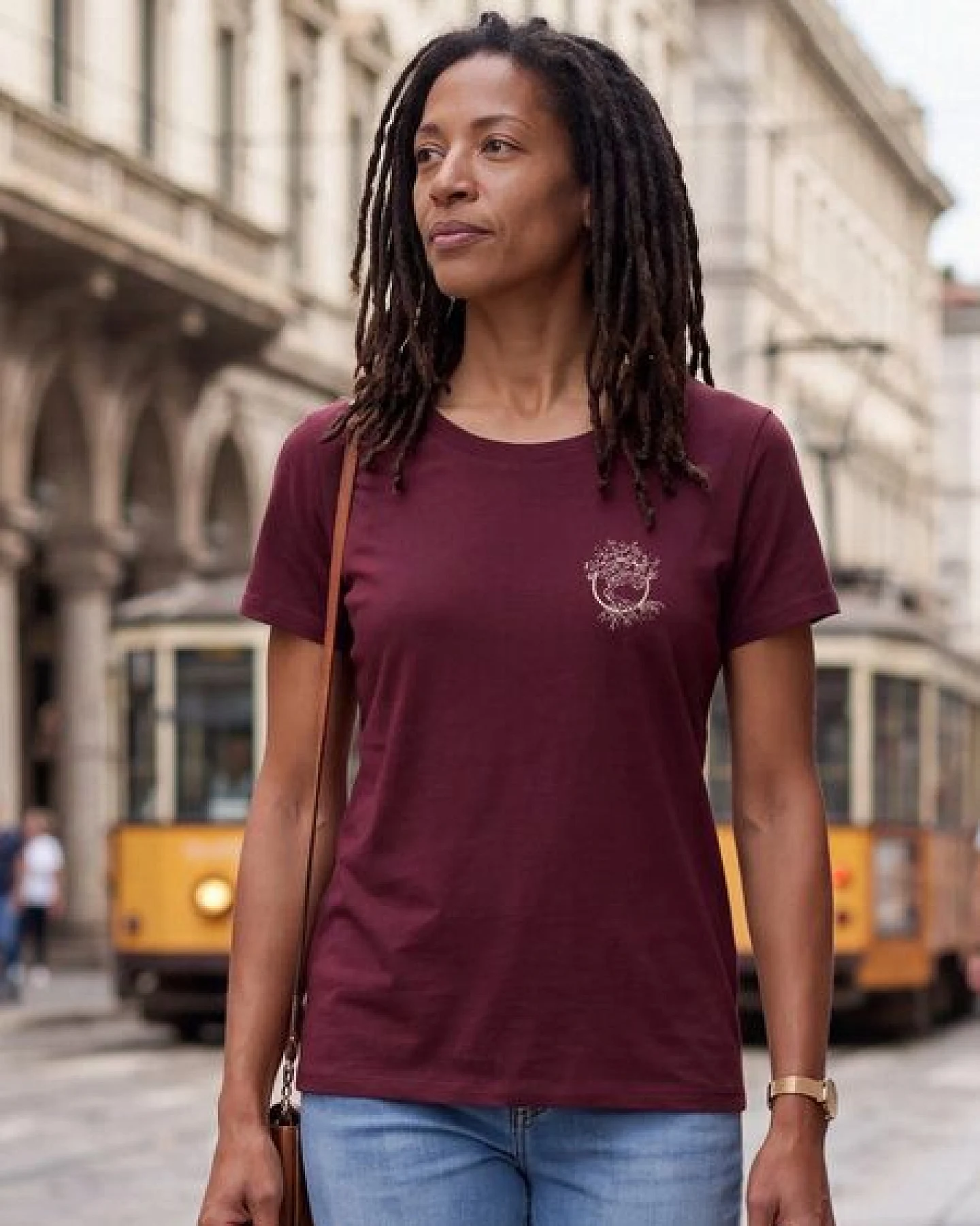 Life-Tree Organic Fairwear Shirt Women Logo Olive – Ansicht 3