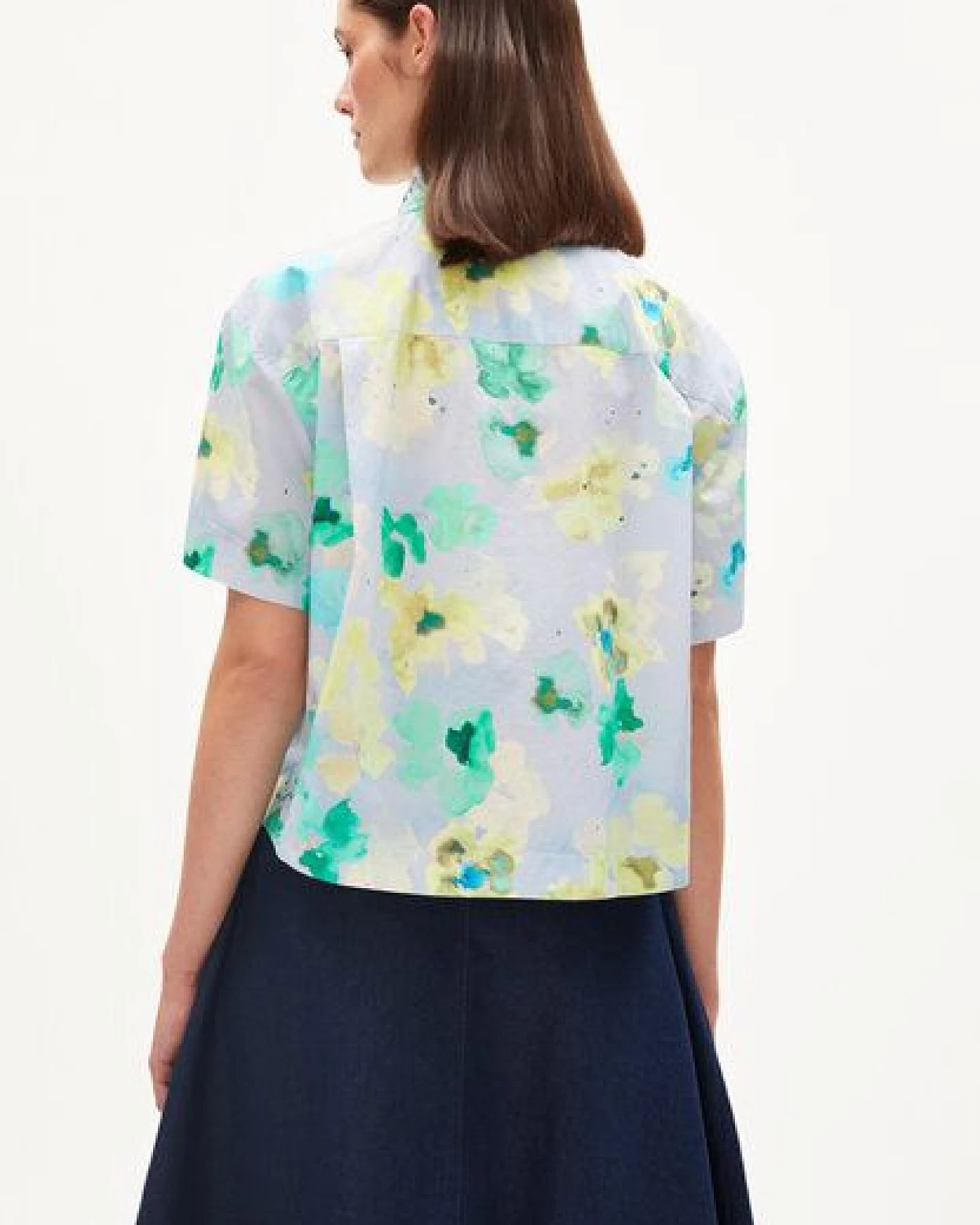 ARMEDANGELS ELIANAA AQUA FLORAL - Damen Bluse Relaxed Fit aus Bio-Baumwolle – Ansicht 2