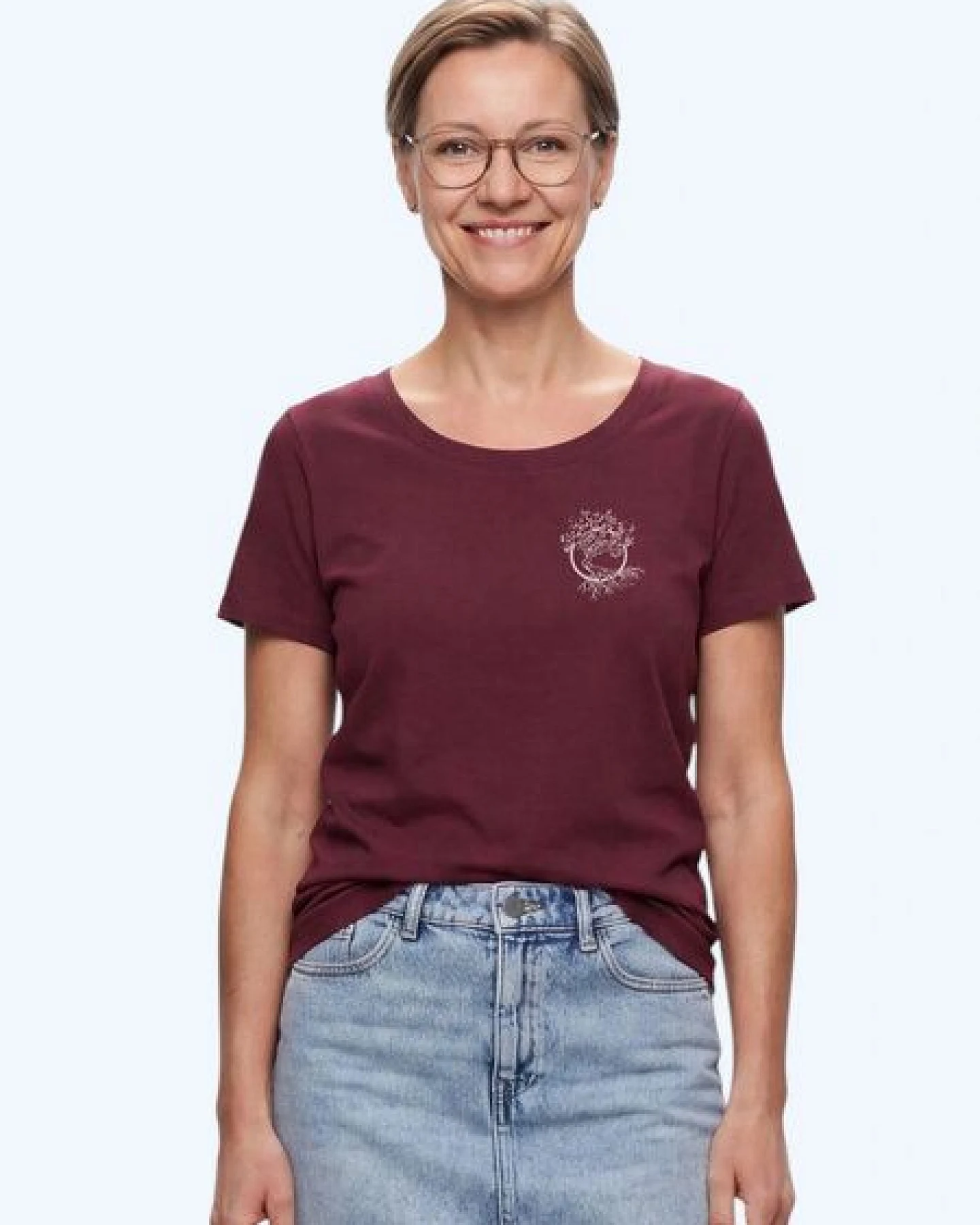 Life-Tree Organic Fairwear Shirt Women Logo Olive – Ansicht 4