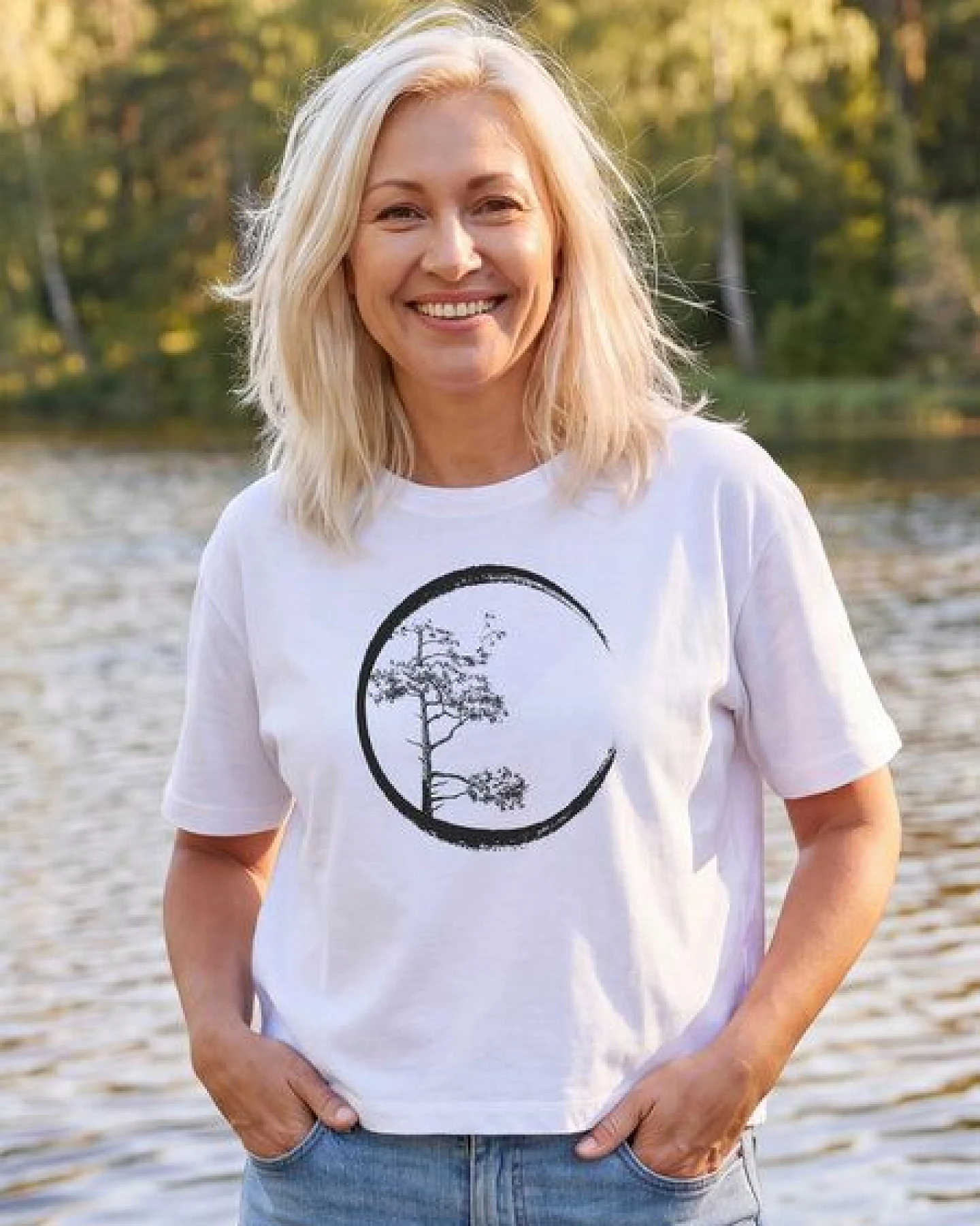 Life-Tree Organic Fairwear Shirt Women Fairwear Organic Oversized Circle – Ansicht 3