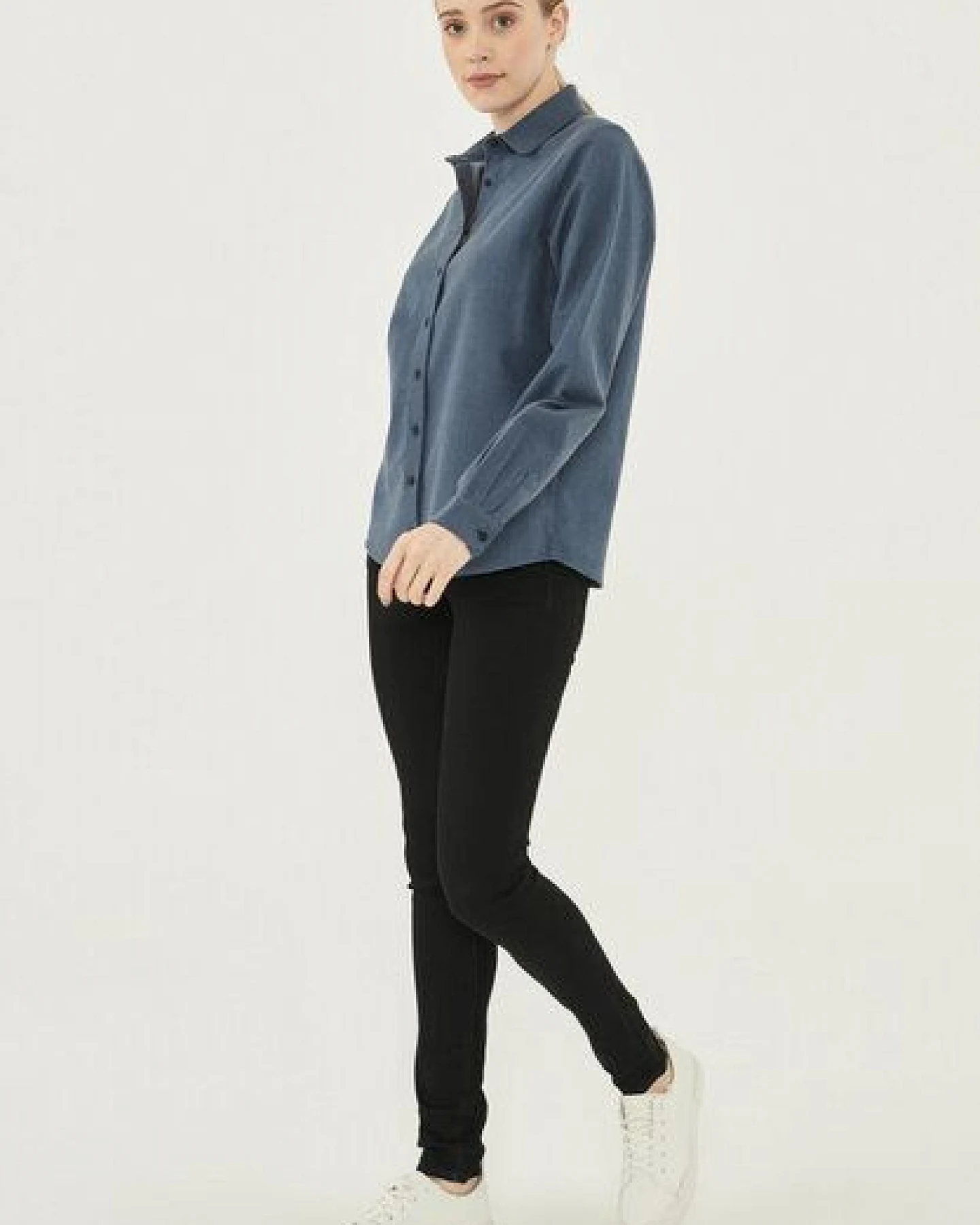 ORGANICATION Herringbone Hemdbluse aus Bio-Baumwolle – Ansicht 2