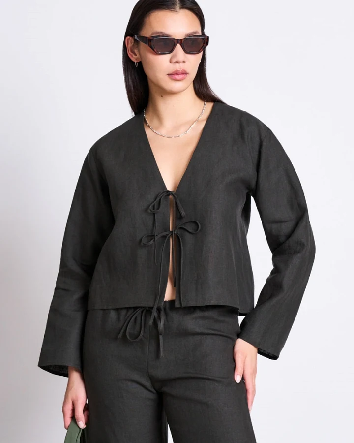 JAN 'N JUNE Damen vegan Bluse Skagen Dark Olive