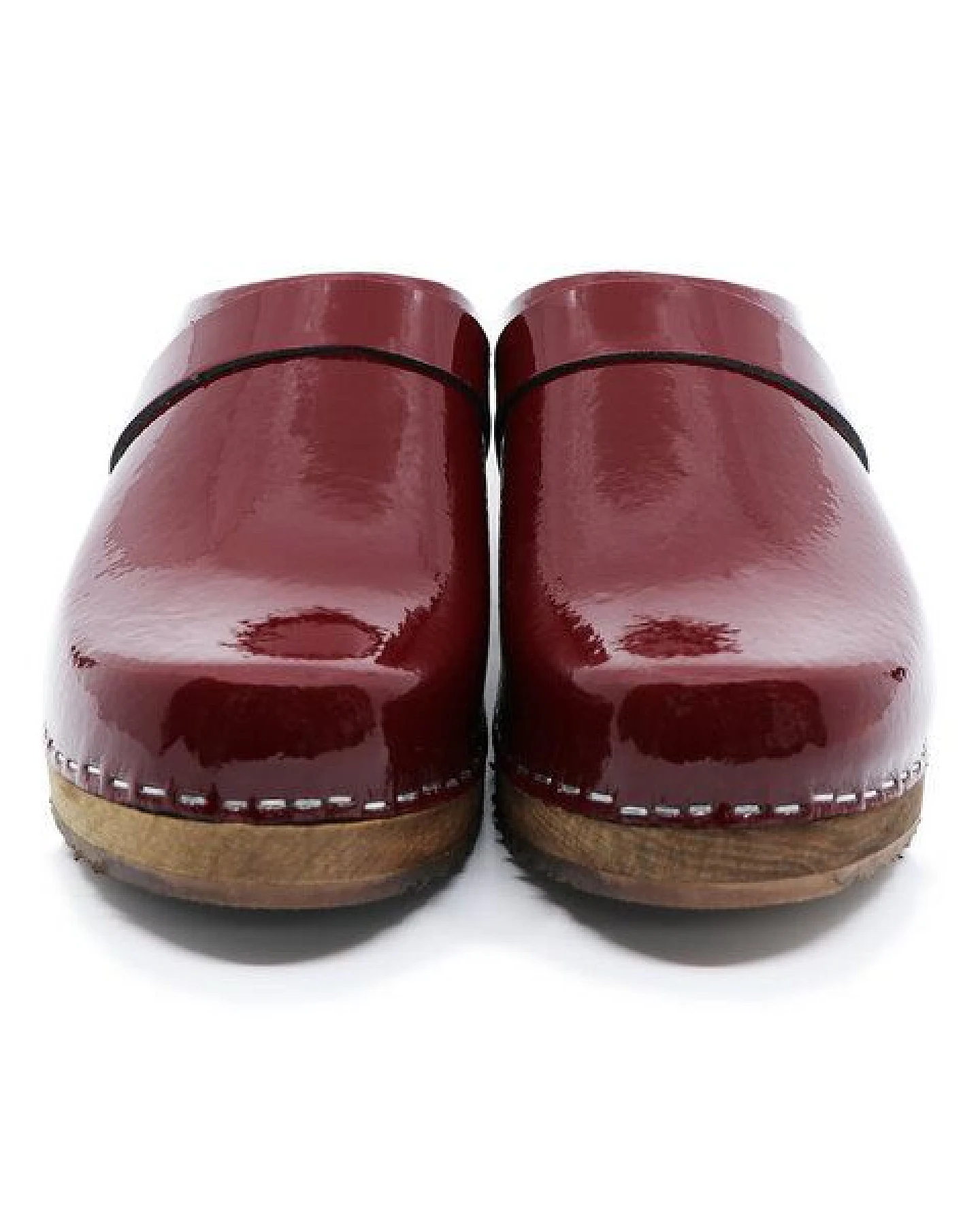 LYCKA - Lack wein - rot schwedische Holz Clogs von me&myClogs - low heel – Ansicht 3