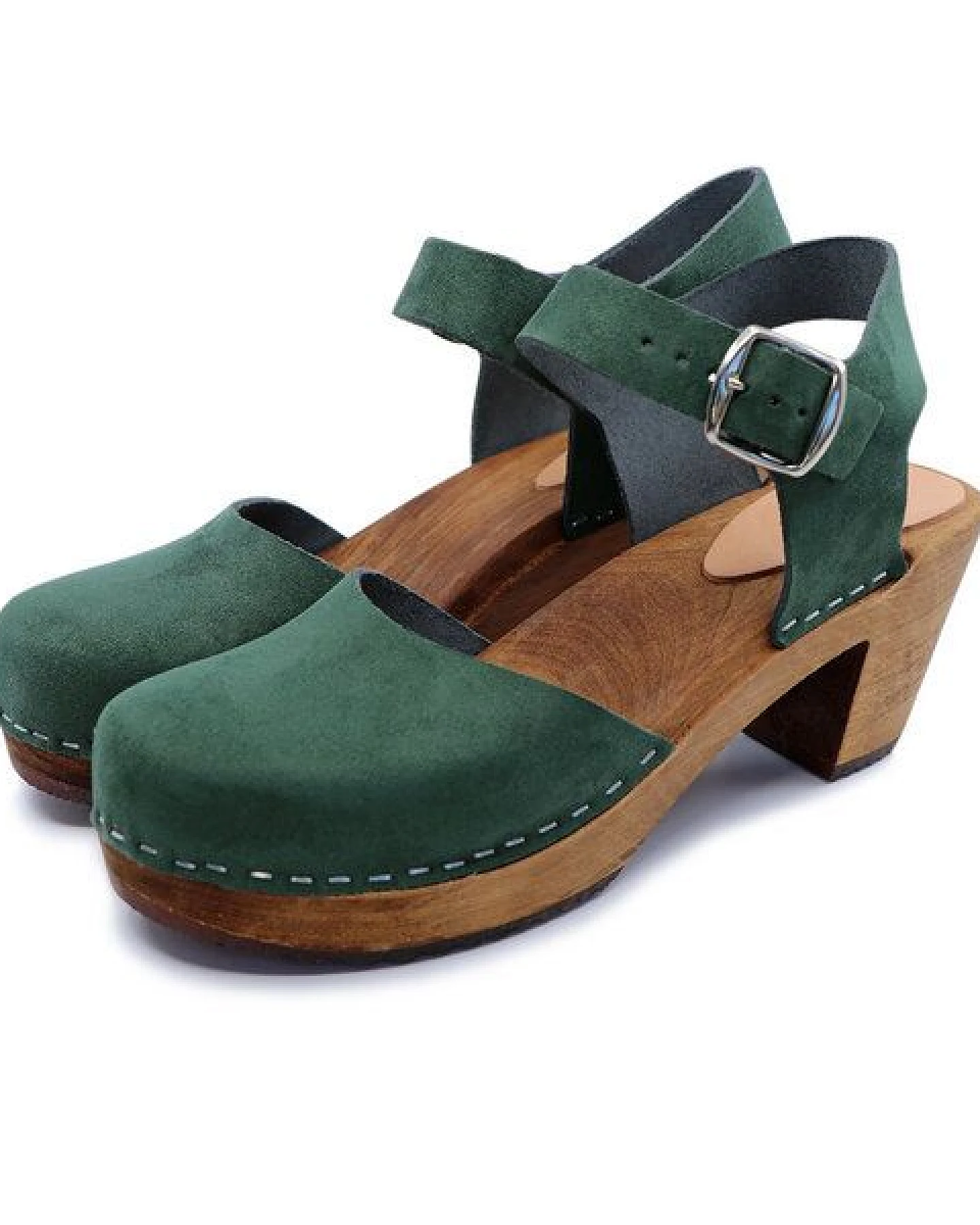 MAJKEN - schwedische Holz Clogs Sandale von me&myclogs - high mid heel – Ansicht 2