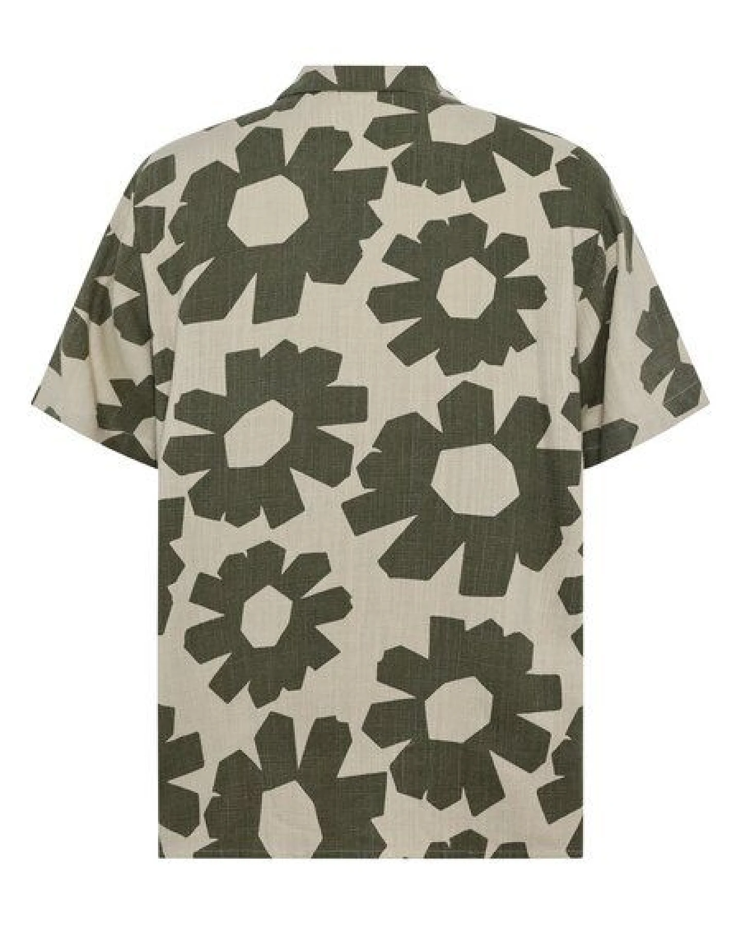 KnowledgeCotton Apparel Lockeres Kurzarmhemd mit Print aus Ecovero und Bio-Leinen – Ansicht 3