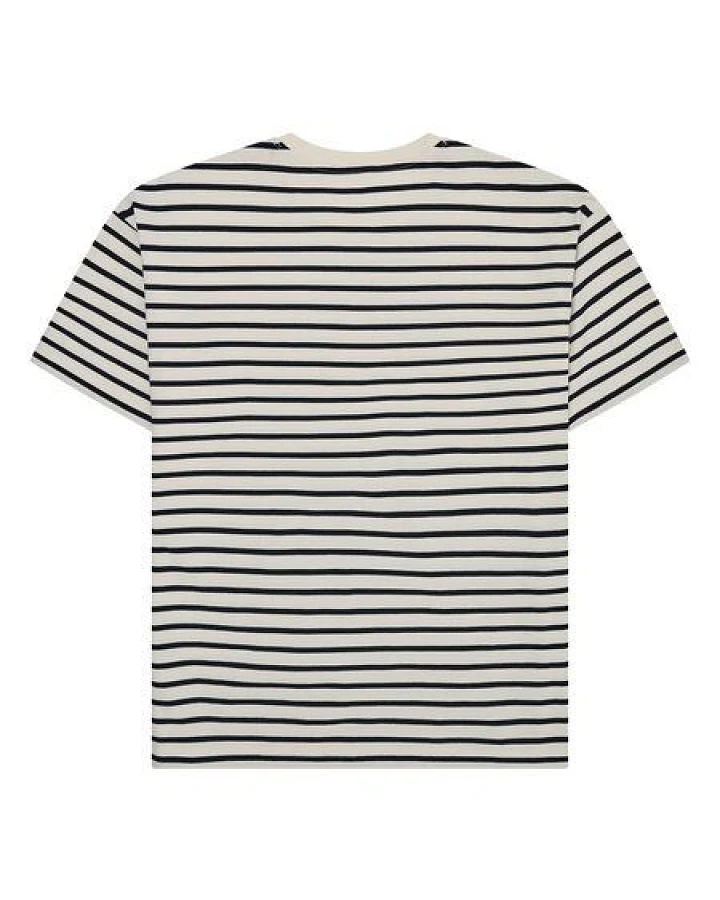 KnowledgeCotton Apparel Lockeres gestreiftes T-Shirt aus Bio-Baumwolle