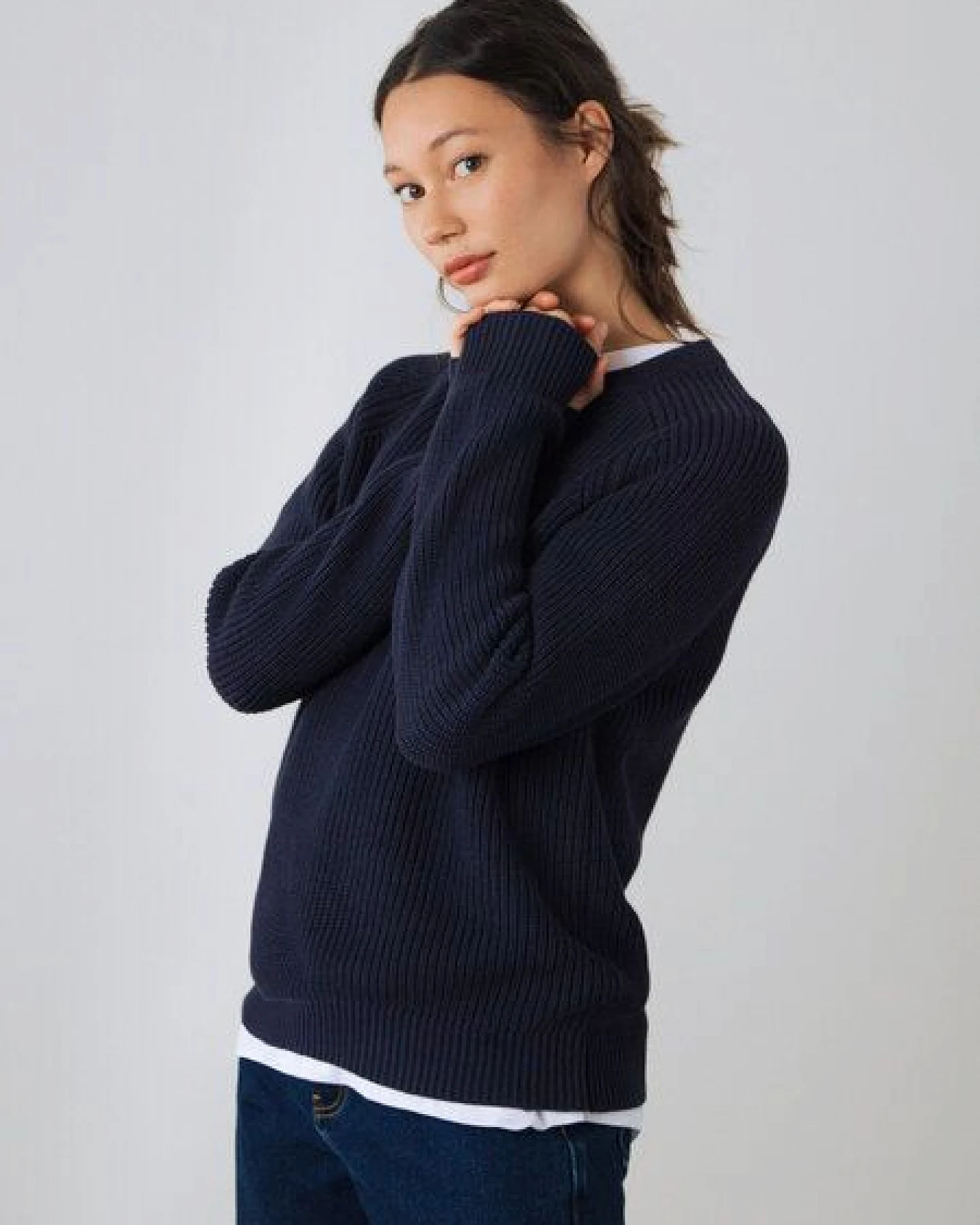 Honest Basics Damen Strickpullover aus 100% Bio-Baumwolle – Ansicht 3