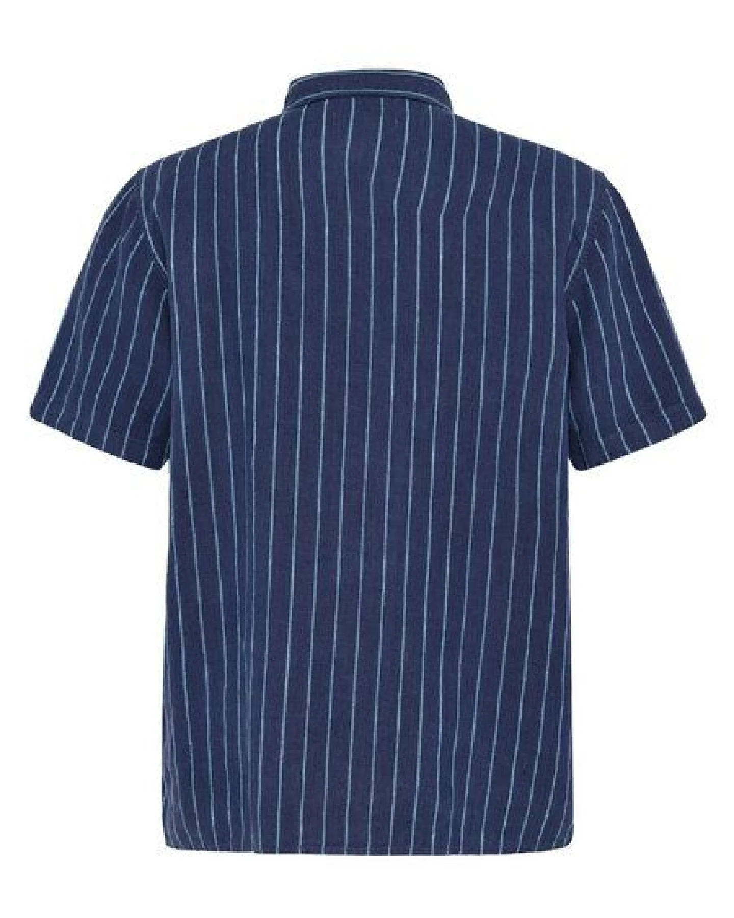 KnowledgeCotton Apparel Lockeres Kurzarmhemd Pinstriped aus Bio-Leinen – Ansicht 3