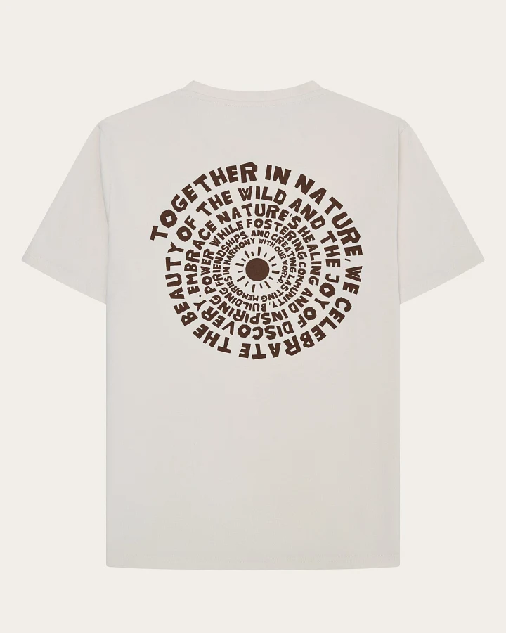 KnowledgeCotton Apparel Herren vegan T-Shirt Herren Rückenaufdruck Reiher Weiß