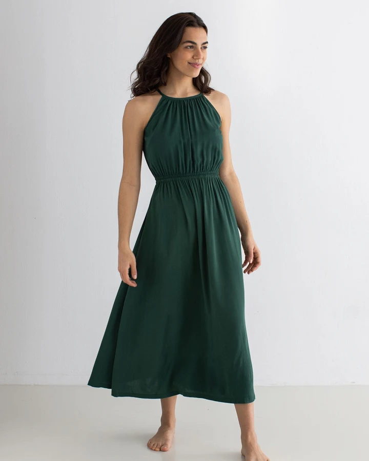 TWOTHIRDS Damen vegan Kleid Soneva Garden Green