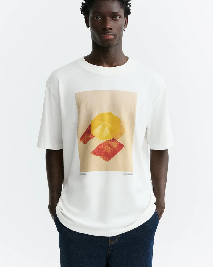 Thinking MU Herren vegan T-Shirt Oversize Von Yosigo Eric White