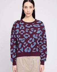 Produktseite: Strickpullover Leo Jacquard Weinrot