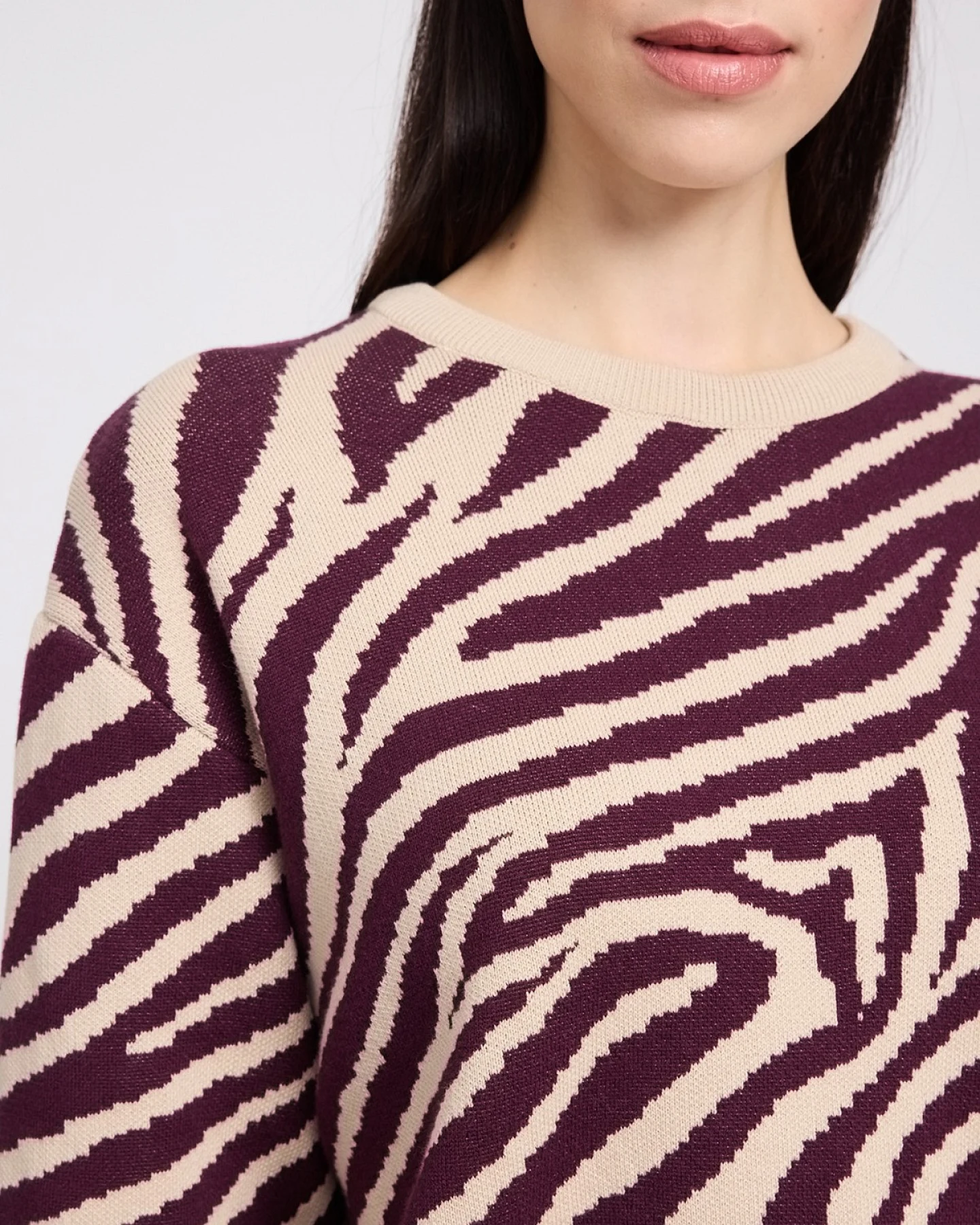 Strickpullover Zebra Jacquard Rot – Ansicht 4