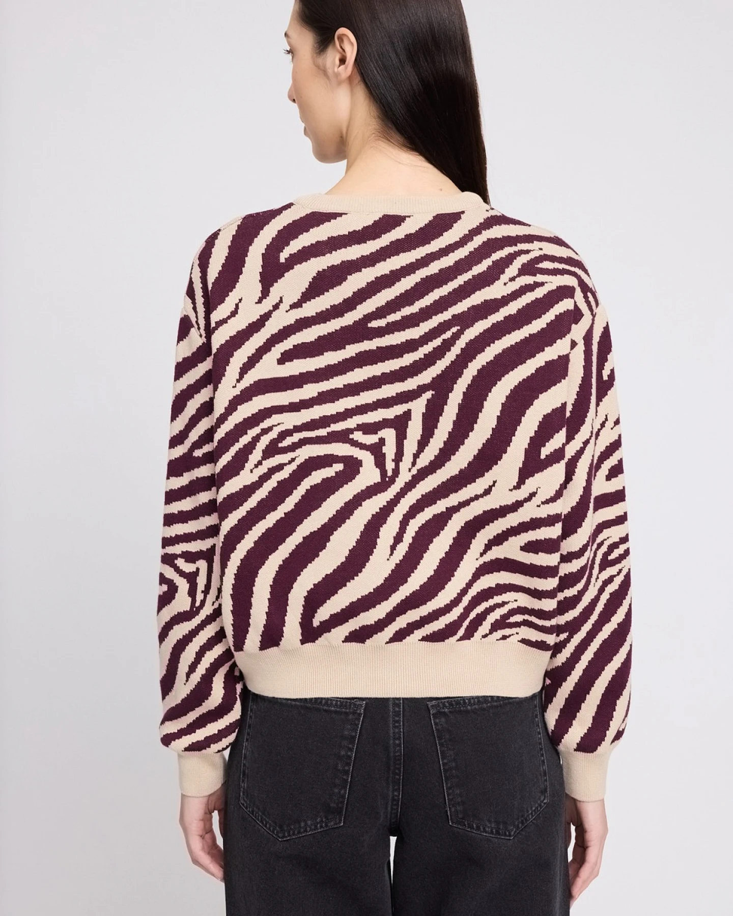 Strickpullover Zebra Jacquard Rot – Ansicht 5