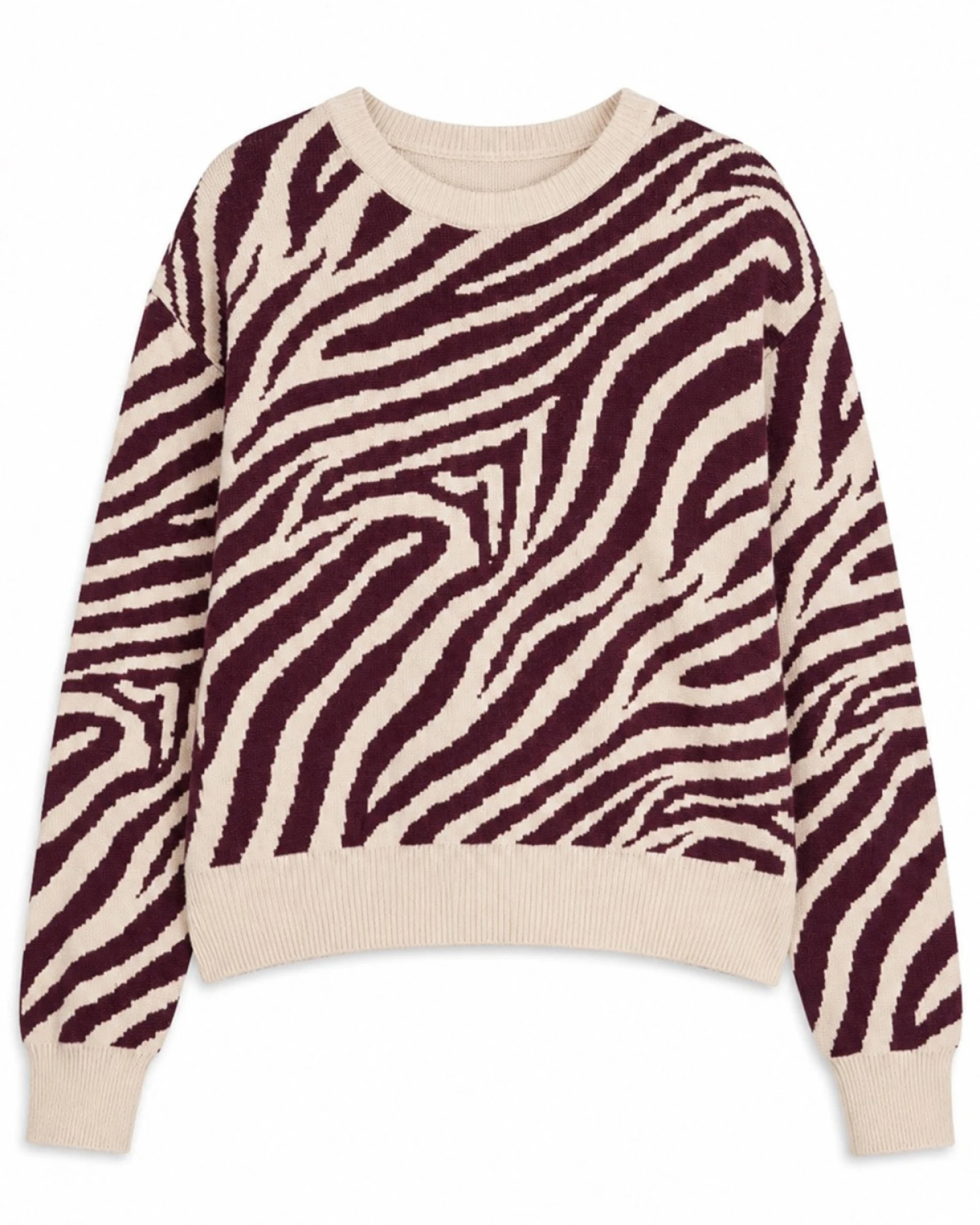 Strickpullover Zebra Jacquard Rot – Ansicht 6