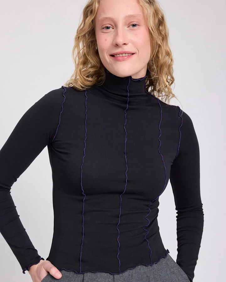Longsleeve Babylock Hems Turtleneck Schwarz