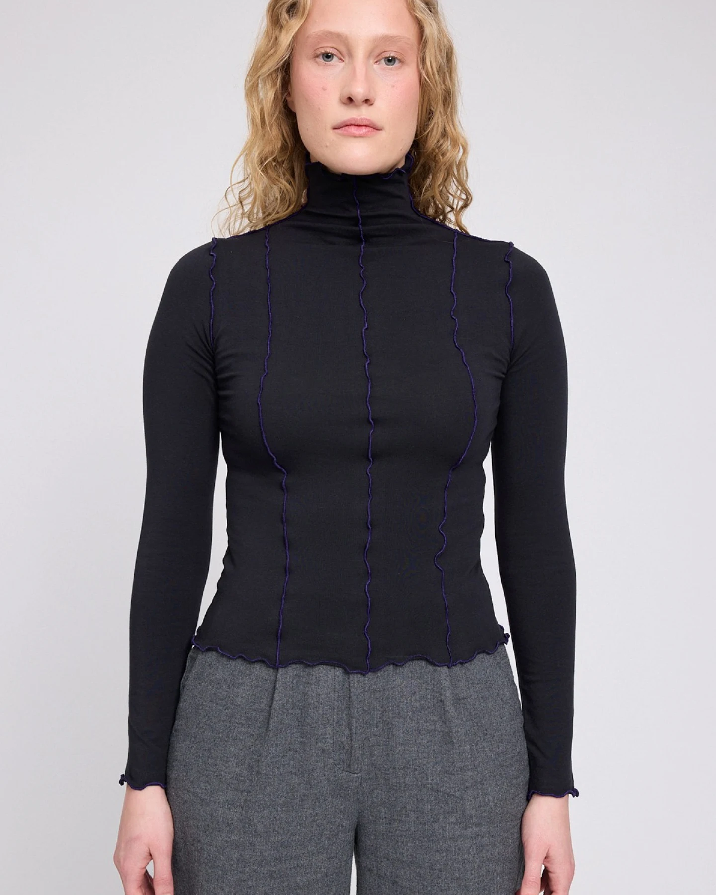 Longsleeve Babylock Hems Turtleneck Schwarz – Ansicht 3