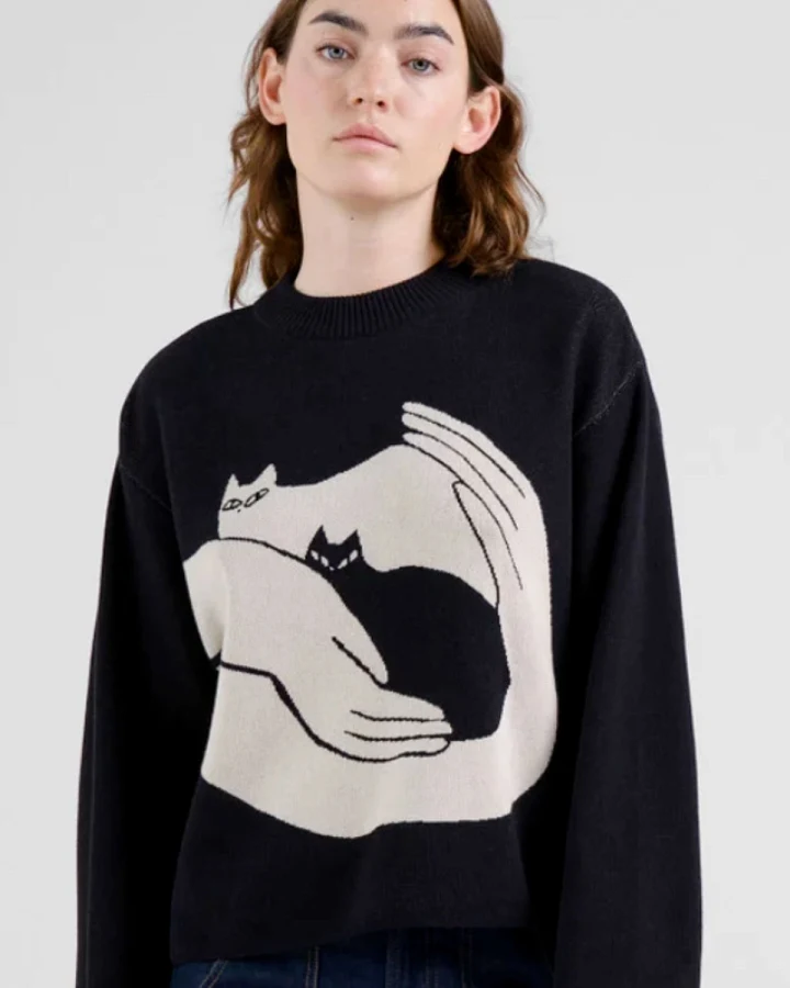 Strickpullover Limhamn Kittens Schwarz