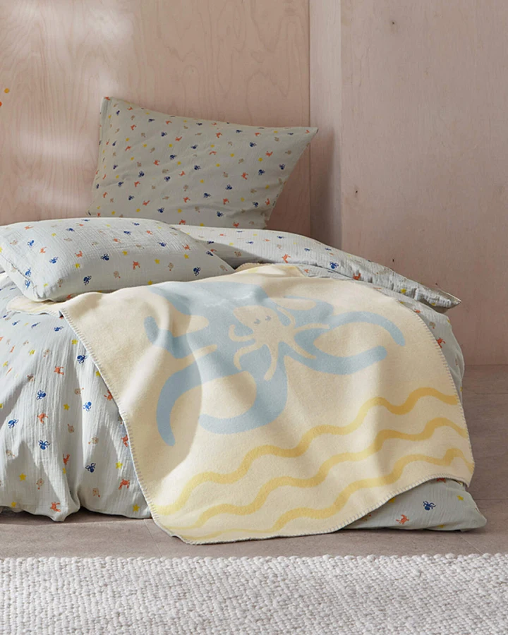 hessnatur Baby & Kinder Decke aus Bio-Baumwolle - blau - Größe 75x100 cm
