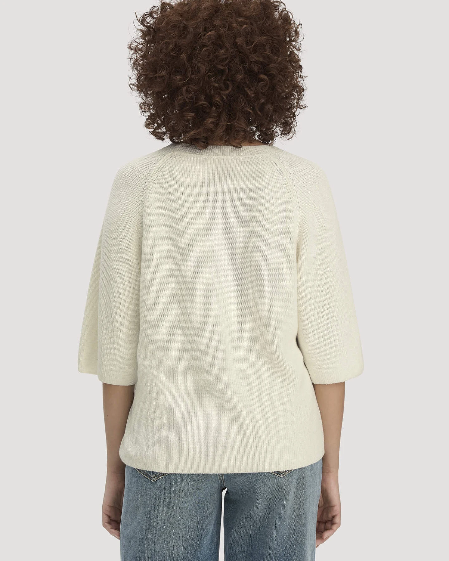 hessnatur Damen Strick Pullover Relaxed aus Bio-Baumwolle - beige - Größe S – Ansicht 3