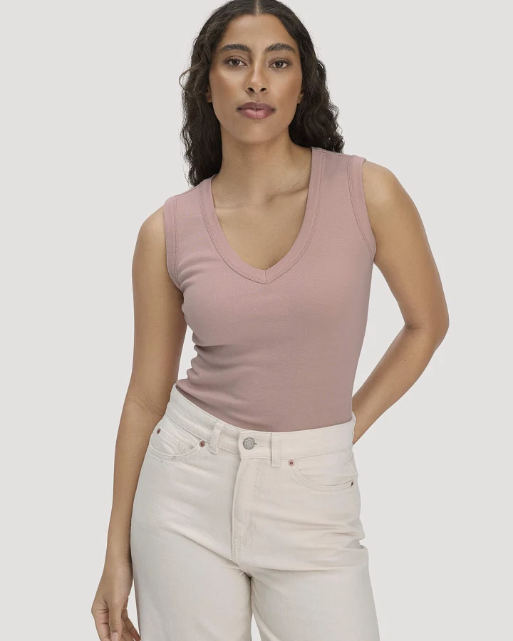hessnatur Damen Softrib Top Fitted aus Bio-Baumwolle und TENCEL™ Modal - rosa - Größe 38