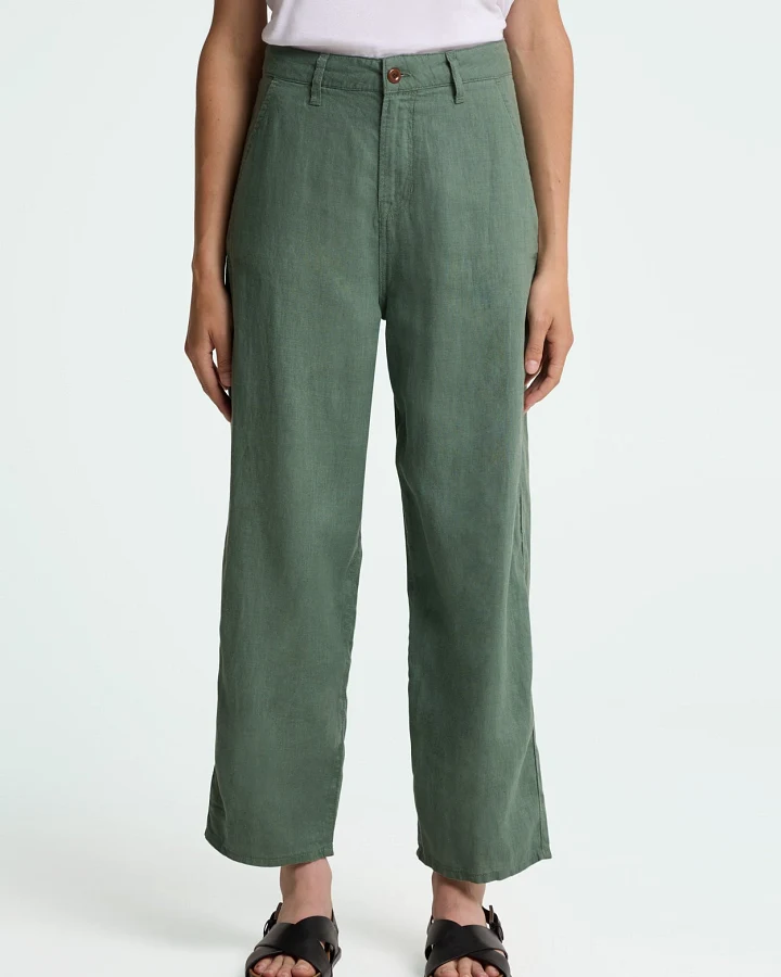 Kings of Indigo Damen vegan Hose Leila Dunkel Waldgrün