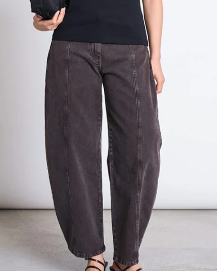 JAN 'N JUNE Damen vegan Barrel Jeans Faya Mud