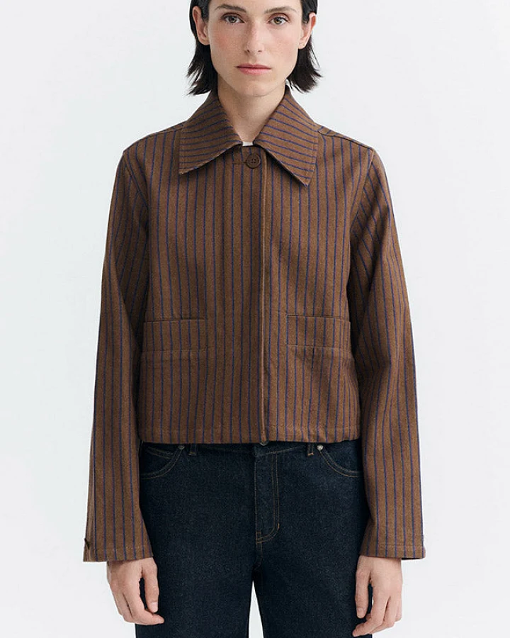Thinking MU Damen vegan Jacke Albin Stripes Astrid Braun