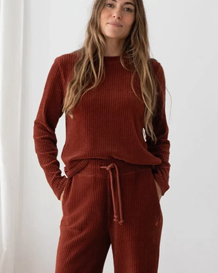TWOTHIRDS Damen vegan Sweater Eparses Weinrot