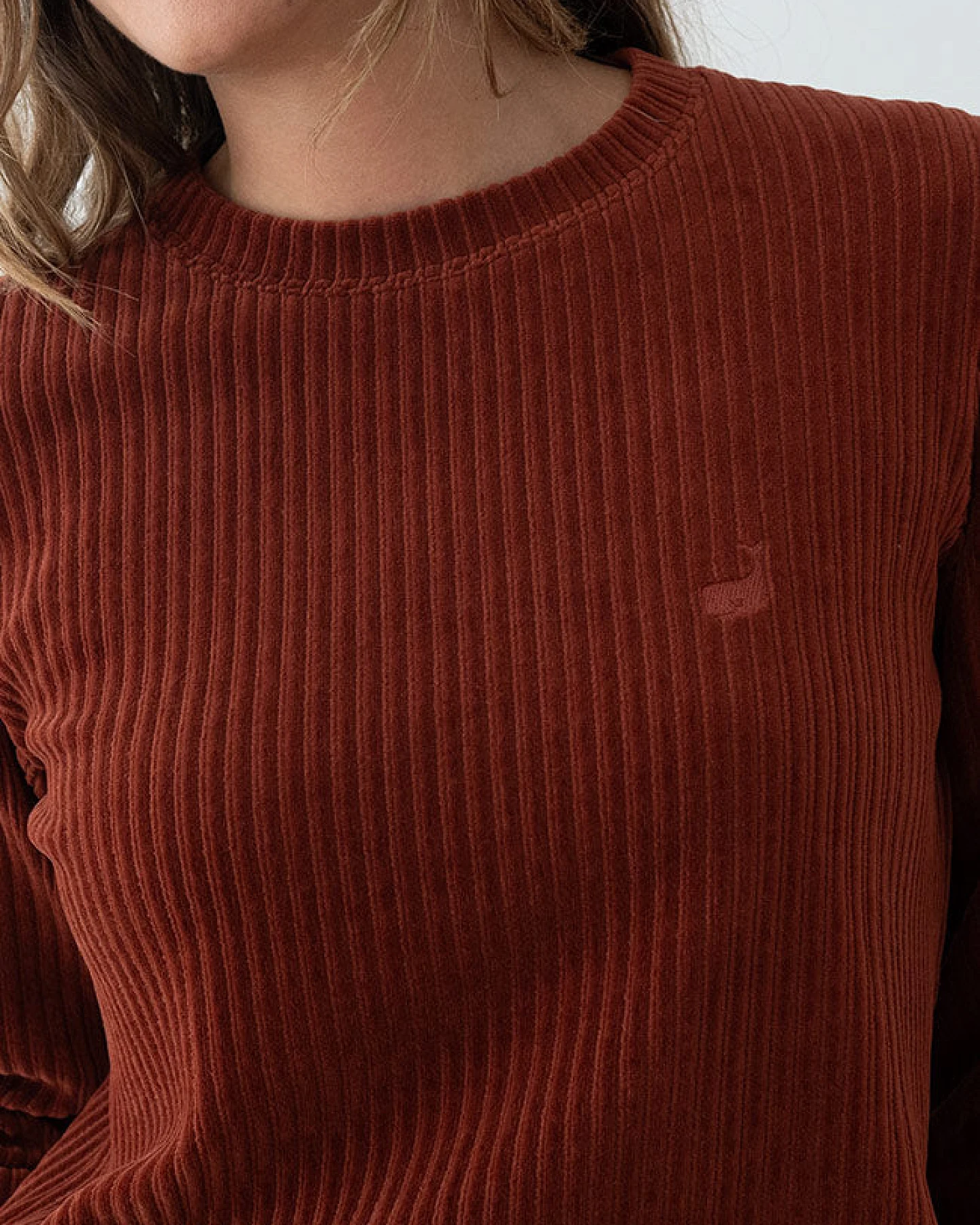 TWOTHIRDS Damen vegan Sweater Eparses Weinrot – Ansicht 2