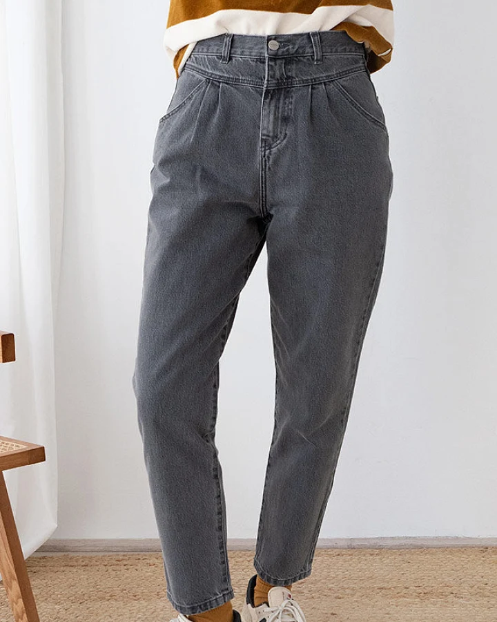 TWOTHIRDS Damen vegan Jeans Kiritibati Dunkelgrau