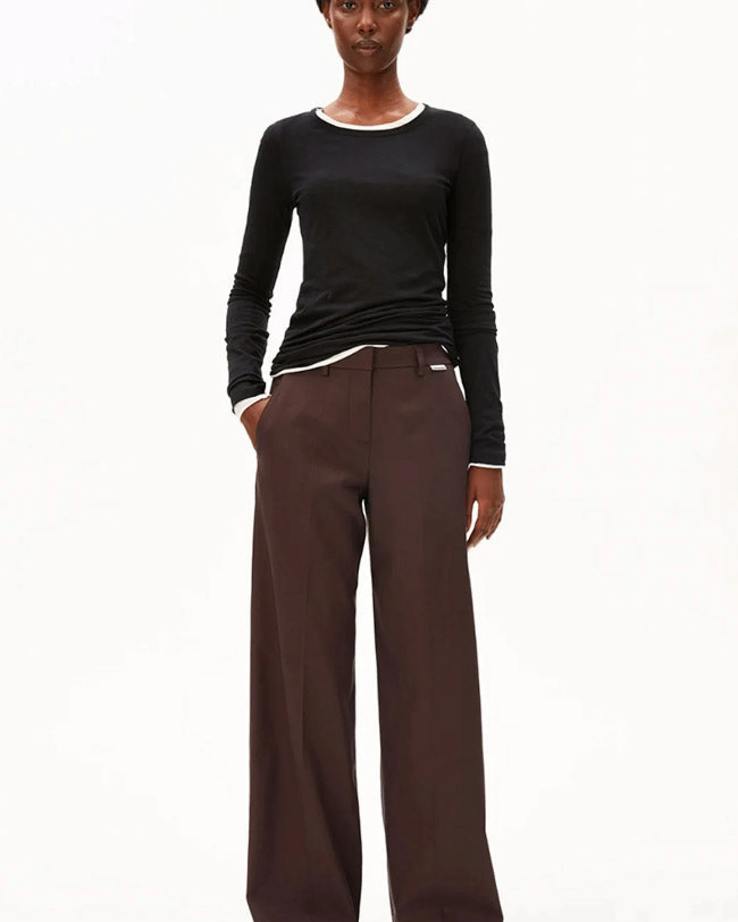 ARMEDANGELS Damen vegan Hose Leandraa Claystone Brown – Ansicht 2