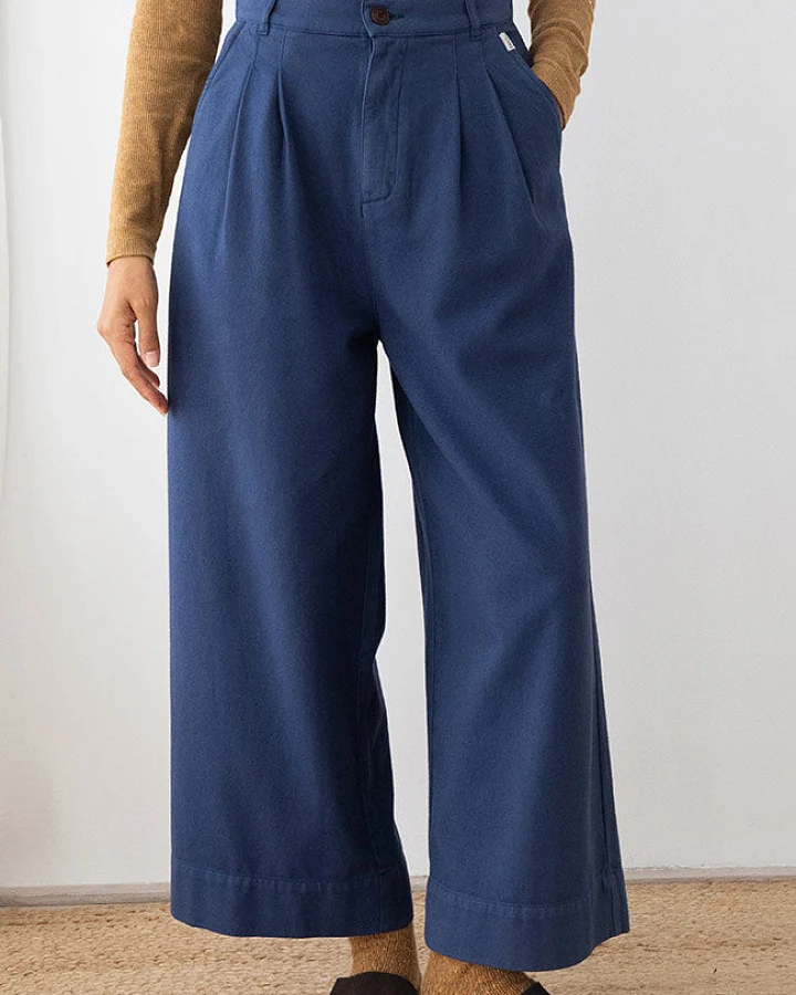TWOTHIRDS Damen vegan Hose Sandhamn Marineblau