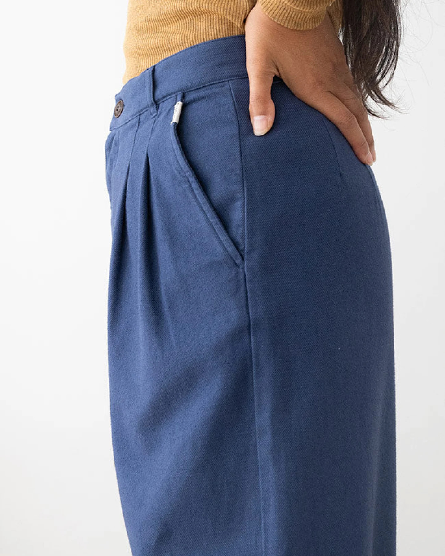 TWOTHIRDS Damen vegan Hose Sandhamn Marineblau – Ansicht 2