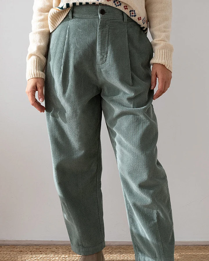 TWOTHIRDS Damen vegan Hose Haruku Aus Cord Grün