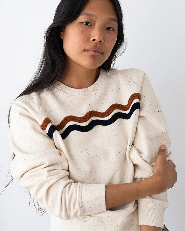 TWOTHIRDS Damen vegan Pullover Fassol Ecru Neps