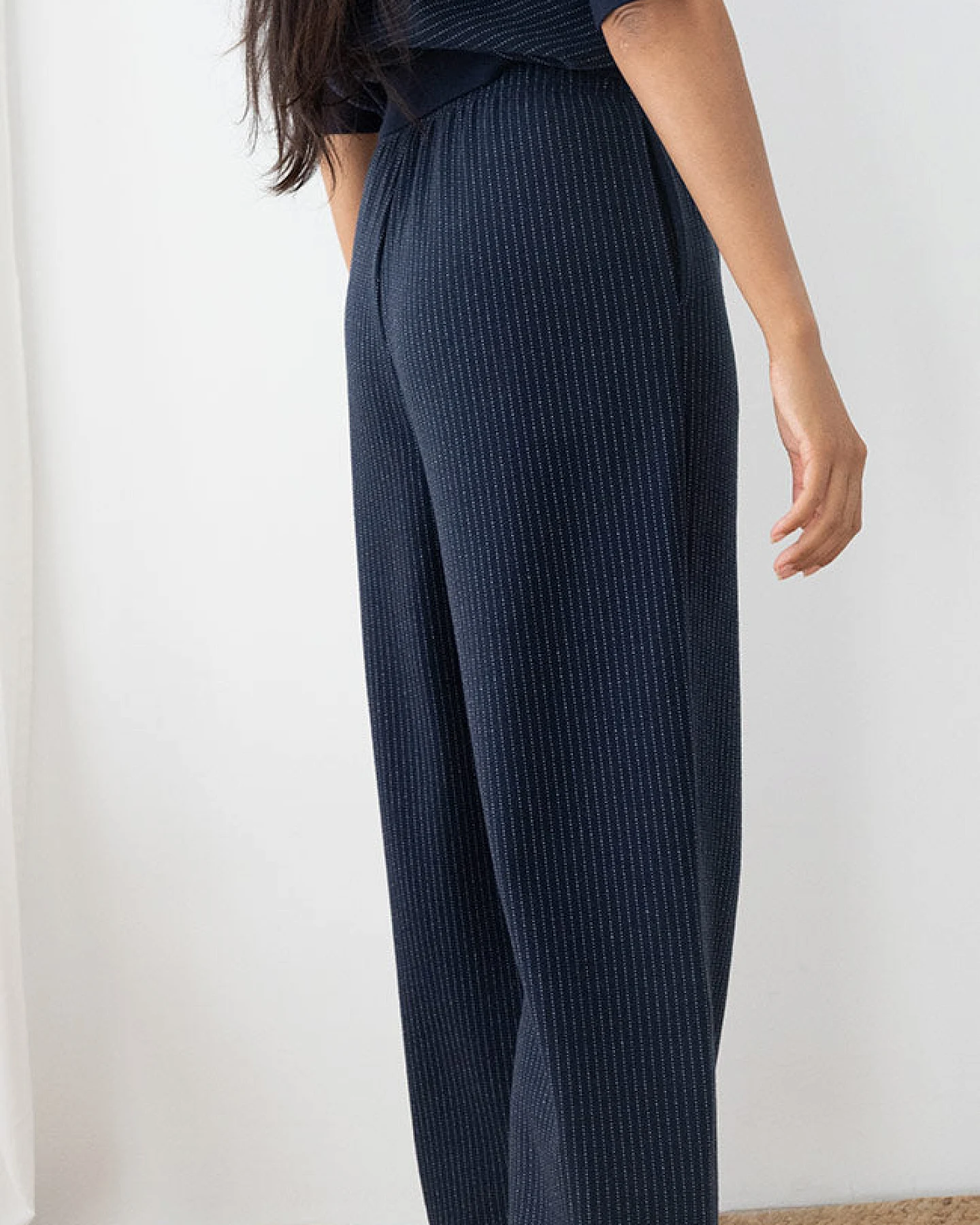 TWOTHIRDS Damen vegan Hose Maipo Navy Stripes – Ansicht 2